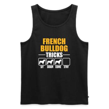 French Bulldog Tricks - Men's Premium Organic Tank Top - black - Front - Michal (187cm)