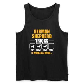 German Shepherd Tricks - Men's Premium Organic Tank Top - black - Front - AI Model Male 178 light (178cm)