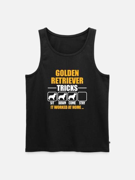 Golden Retriever Tricks - Men's Premium Organic Tank Top - black
