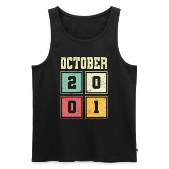 22nd Birthday October Vintage 2001 Vintage - Men's Premium Organic Tank Top - black - Front - Michal (187cm)