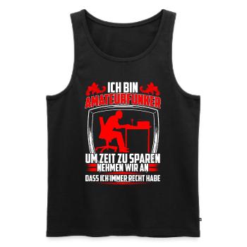 Amateurfunker hat immer Recht Hobbyfunker - Männer Premium Bio Tank Top - Schwarz - Vorne - Michal (187cm)