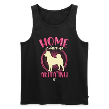 Akita Inu est ma maison Shiba Inu - Débardeur bio Premium Homme - noir - Devant - Michal (187cm)