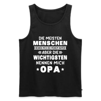 Die aller wichtigsten nennen mich opa - Männer Premium Bio Tank Top - Schwarz - Vorne - Michal (187cm)