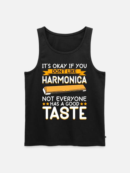 Funny player Harmonica player - Men's Premium Organic Tank Top - black