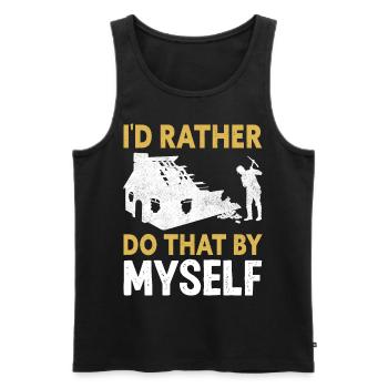Fun day of house demolition - Men's Premium Organic Tank Top - black - Front - Michal (187cm)