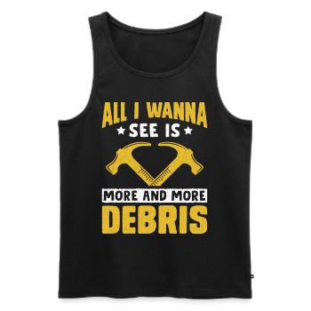 Fun day of house demolition - Men's Premium Organic Tank Top - black - Front - AI Model Male 178 light (178cm)