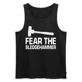 Fun day of house demolition - Men's Premium Organic Tank Top - black - Front - Michal (187cm)