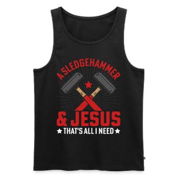 Fun day of house demolition - Men's Premium Organic Tank Top - black - Front - Michal (187cm)