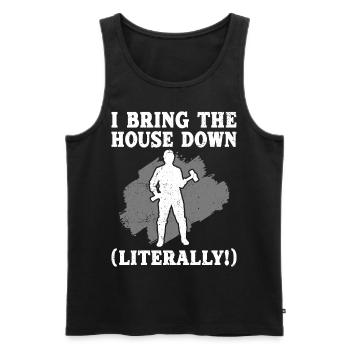 Fun day of house demolition - Men's Premium Organic Tank Top - black - Front - Michal (187cm)