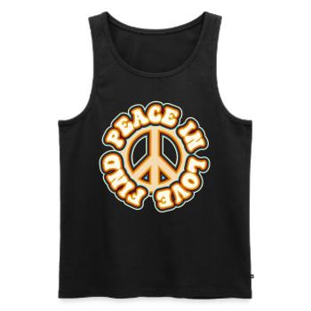 Peace Tie Dye Retro Groovy Hippie Tie Dye - Männer Premium Bio Tank Top - Schwarz - Vorne - Michal (187cm)