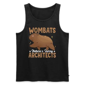 Furry Architects Wombat Propriétaire Australien - Débardeur bio Premium Homme - noir - Devant - AI Model Male 178 light (178cm)