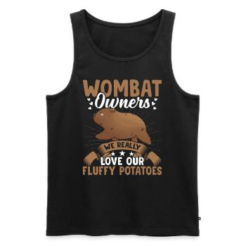Wombat owners Fluffy potatoes Australian - Men's Premium Organic Tank Top - black - Front - AI Model Male 178 light (178cm)