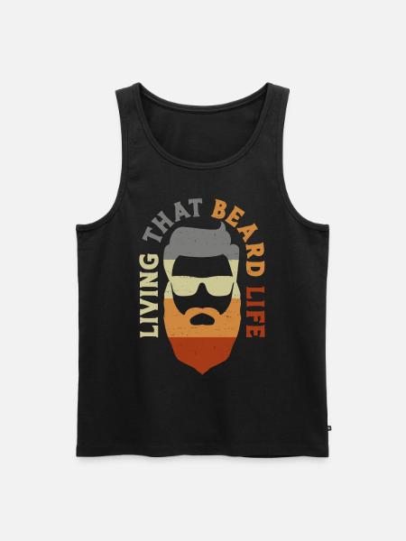 Beard Lover Bearded Man Living - Men's Premium Organic Tank Top - black