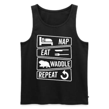 Nap food waddle wombat owner - Men's Premium Organic Tank Top - black - Front - Michal (187cm)