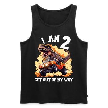 T-Rex Drives Monster Truck I'm 2nd Birthday - Men's Premium Organic Tank Top - black - Front - Michal (187cm)