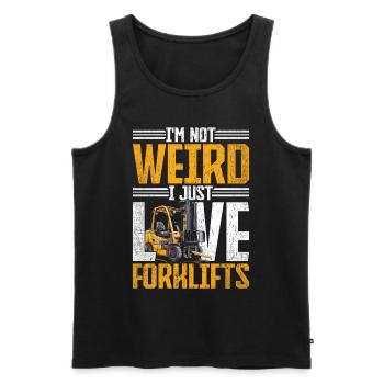Forklift Driver Forklift Driver Love Forklifts - Men's Premium Organic Tank Top - black - Front - AI Model Male 178 light (178cm)