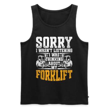 Forklift driver Forklift driver - Men's Premium Organic Tank Top - black - Front - AI Model Male 178 light (178cm)