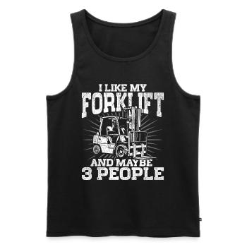Forklift driver Forklift driver - Men's Premium Organic Tank Top - black - Front - AI Model Male 178 light (178cm)