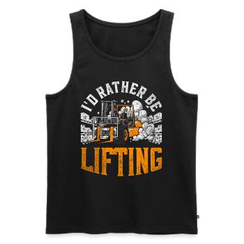 Forklift Driver I'd Rather Be Lifting - Men's Premium Organic Tank Top - black - Front - AI Model Male 178 light (178cm)
