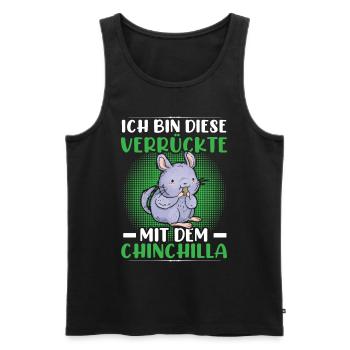 Verrückte mit Chinchilla Nagetier Wollmaus - Männer Premium Bio Tank Top - Schwarz - Vorne - Michal (187cm)