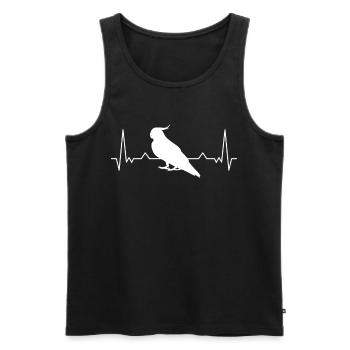 Budgie Welli Parakeet Heartbeat - Men's Premium Organic Tank Top - black - Front - AI Model Male 178 light (178cm)