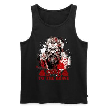 Skal to the brave Wikinger Kultur - Männer Premium Bio Tank Top - Schwarz - Vorne - AI Model Male 178 light (178cm)