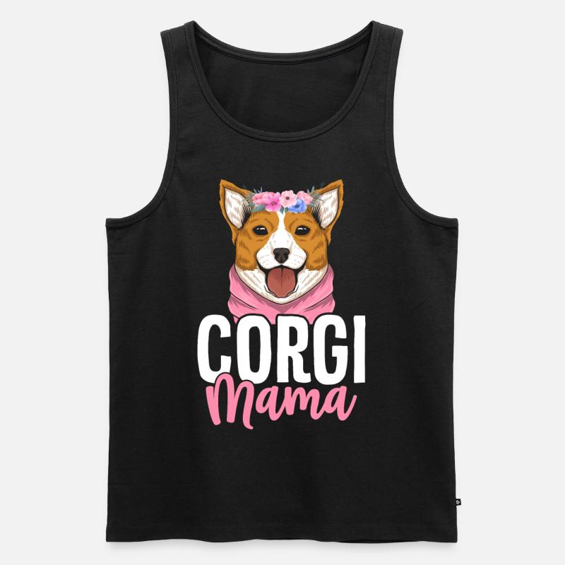 Corgi Mama - Männer Premium Bio Tank Top - Schwarz