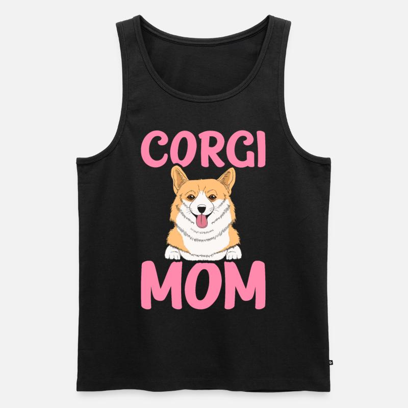 Corgi-Mama - Männer Premium Bio Tank Top - Schwarz