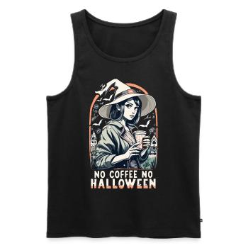 No Coffee No Halloween Morning Muffle Witch - Men's Premium Organic Tank Top - black - Front - Michal (187cm)