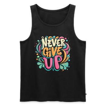 Never Give Up Graffiti - Men's Premium Organic Tank Top - black - Front - Michal (187cm)