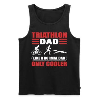 Triathlon-Dad wie ein normaler Dad nur cooler - Männer Premium Bio Tank Top - Schwarz - Vorne - AI Model Male 178 light (178cm)