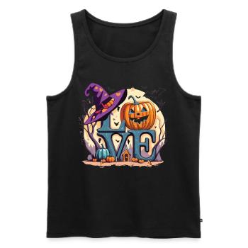 Halloween Love Pumpkin - Style saison effrayante - Débardeur bio Premium Homme - noir - Devant - AI Model Male 178 light (178cm)
