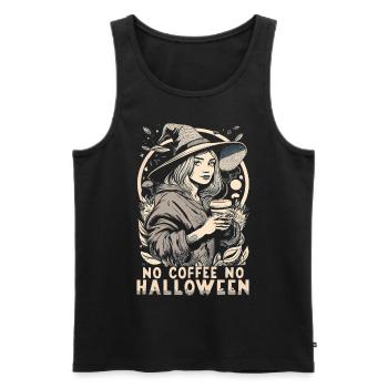 Pas de café Pas d’Halloween Coffee Lover Sorcière - Débardeur bio Premium Homme - noir - Devant - Michal (187cm)