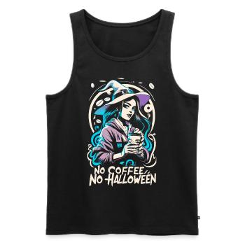 Pas de café Pas d’Halloween Coffee Lover Sorcière - Débardeur bio Premium Homme - noir - Devant - Michal (187cm)