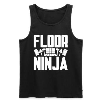 Floor Layer Tile Layer Screed Layer Floor Ninja - Men's Premium Organic Tank Top - black - Front - AI Model Male 178 light (178cm)