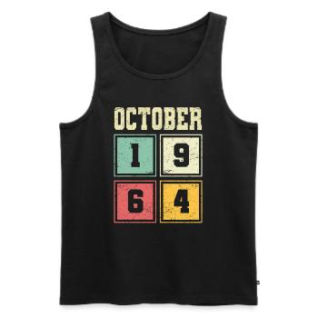 59th Birthday October Vintage 1964 Vintage - Men's Premium Organic Tank Top - black - Front - Michal (187cm)