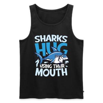 Sharks Hug Using Their Mouth - Männer Premium Bio Tank Top - Schwarz - Vorne - AI Model Male 178 light (178cm)