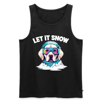 Hund mit Skibrille Schnee Schneefall für eine - Männer Premium Bio Tank Top - Schwarz - Vorne - Michal (187cm)