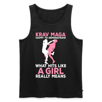 Arts martiaux de Krav Maga - Débardeur bio Premium Homme - noir - Devant - Michal (187cm)