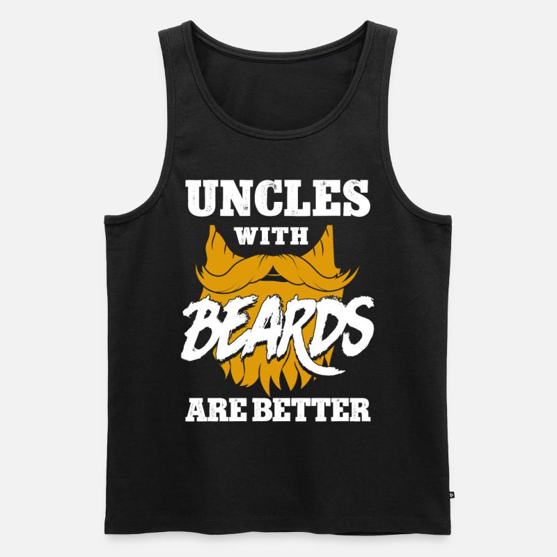 Beard Lover Bearded Man Uncle - Männer Premium Bio Tank Top - Schwarz