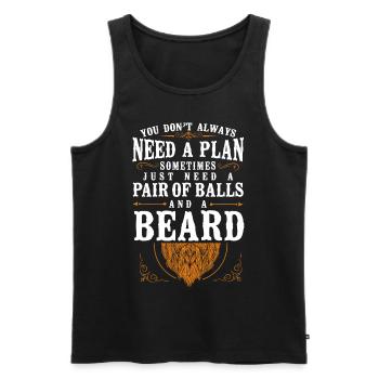 Beard Lover Bearded Man Ginger - Men's Premium Organic Tank Top - black - Front - AI Model Male 178 light (178cm)