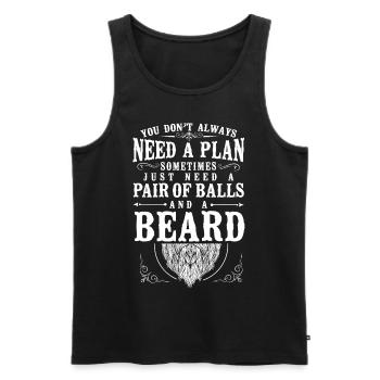 Beard Lover Bearded Man You Don't - Männer Premium Bio Tank Top - Schwarz - Vorne - Michal (187cm)