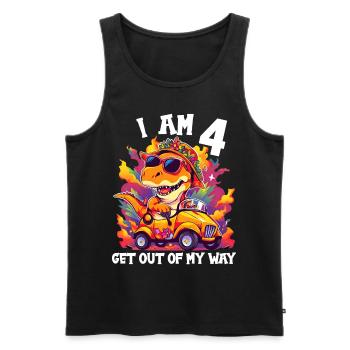T-Rex Drives Monster Truck I'm 4th Birthday - Men's Premium Organic Tank Top - black - Front - Michal (187cm)