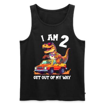 T-Rex Drives Monster Truck I'm 2nd Birthday - Men's Premium Organic Tank Top - black - Front - Michal (187cm)