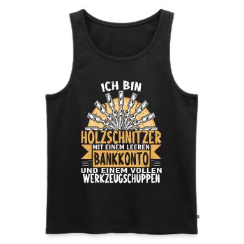 Holzschnitzer Holzschnitzerei - Männer Premium Bio Tank Top - Schwarz - Vorne - Michal (187cm)