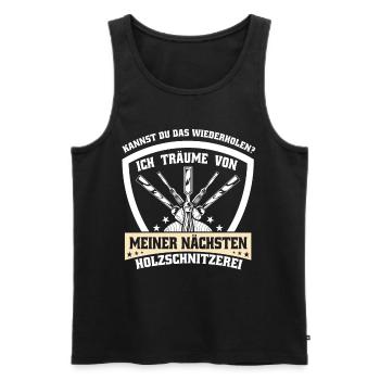Holzschnitzer Holzschnitzerei - Männer Premium Bio Tank Top - Schwarz - Vorne - Michal (187cm)