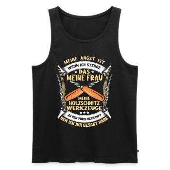 Holzschnitzer Holzschnitzerei - Männer Premium Bio Tank Top - Schwarz - Vorne - Michal (187cm)
