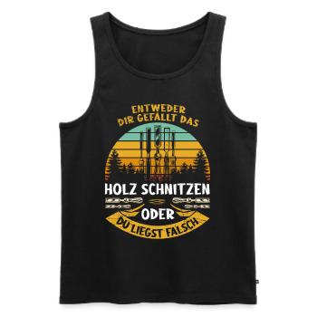 Holzschnitzer Holzschnitzerei - Männer Premium Bio Tank Top - Schwarz - Vorne - Michal (187cm)