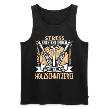 Holzschnitzer Holzschnitzerei - Männer Premium Bio Tank Top - Schwarz - Vorne - Michal (187cm)