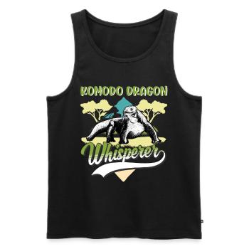 Komodo Dragon, Whisperer, Komodo Dragon Whisperer - Débardeur bio Premium Homme - noir - Devant - Michal (187cm)